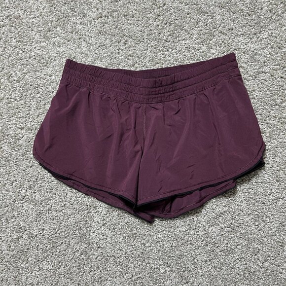 Lululemon Womens Size 8 Burgundy Swiftly Relaxed Fit Running Shorts - Picture 2 of 10